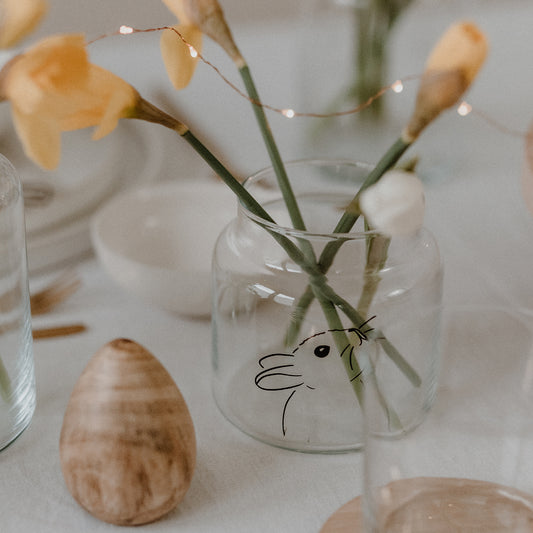 Vase en verre lapin Hase (UE = 6 Pièces)