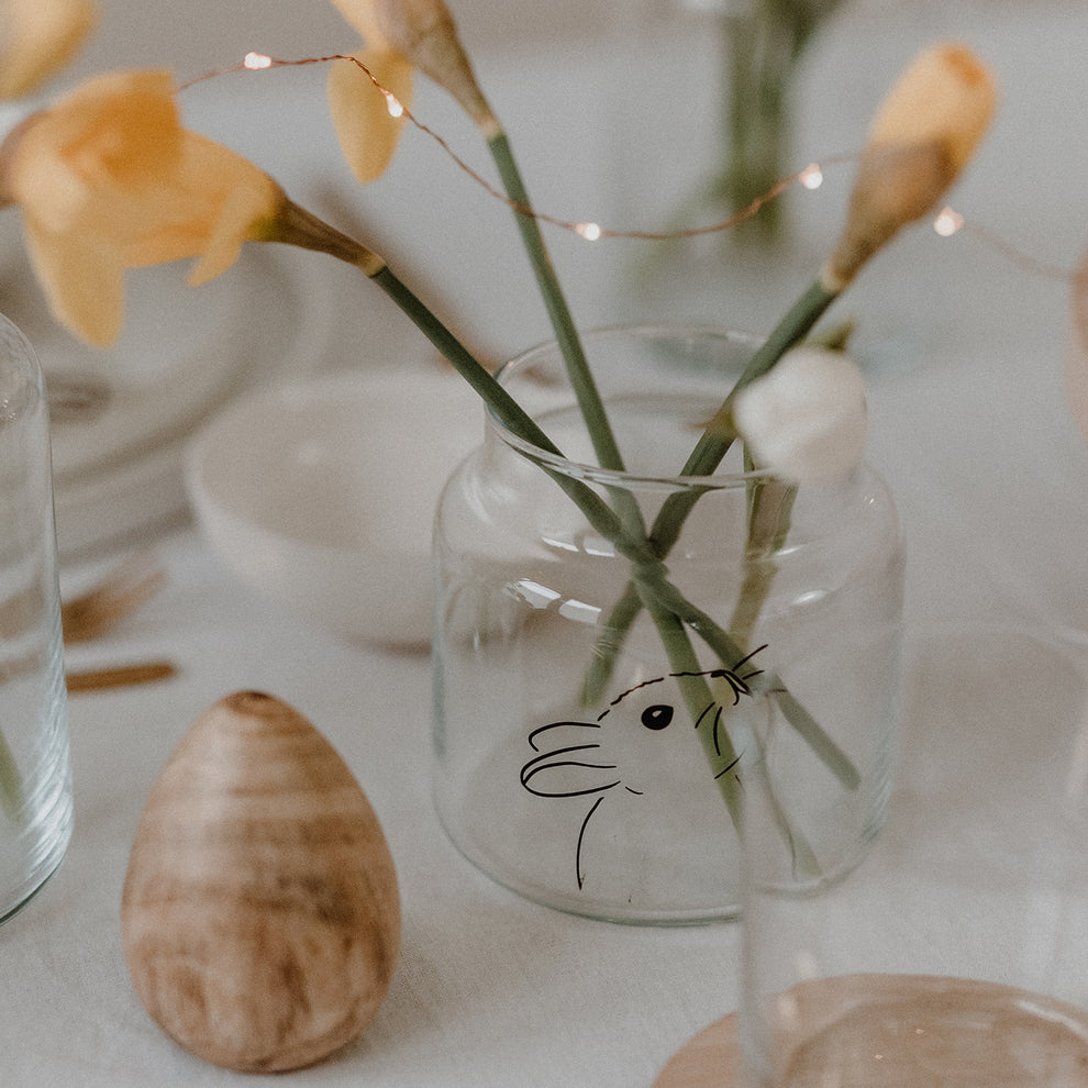 Vase aus Glas mittel Hase (VE = 6 Stk)