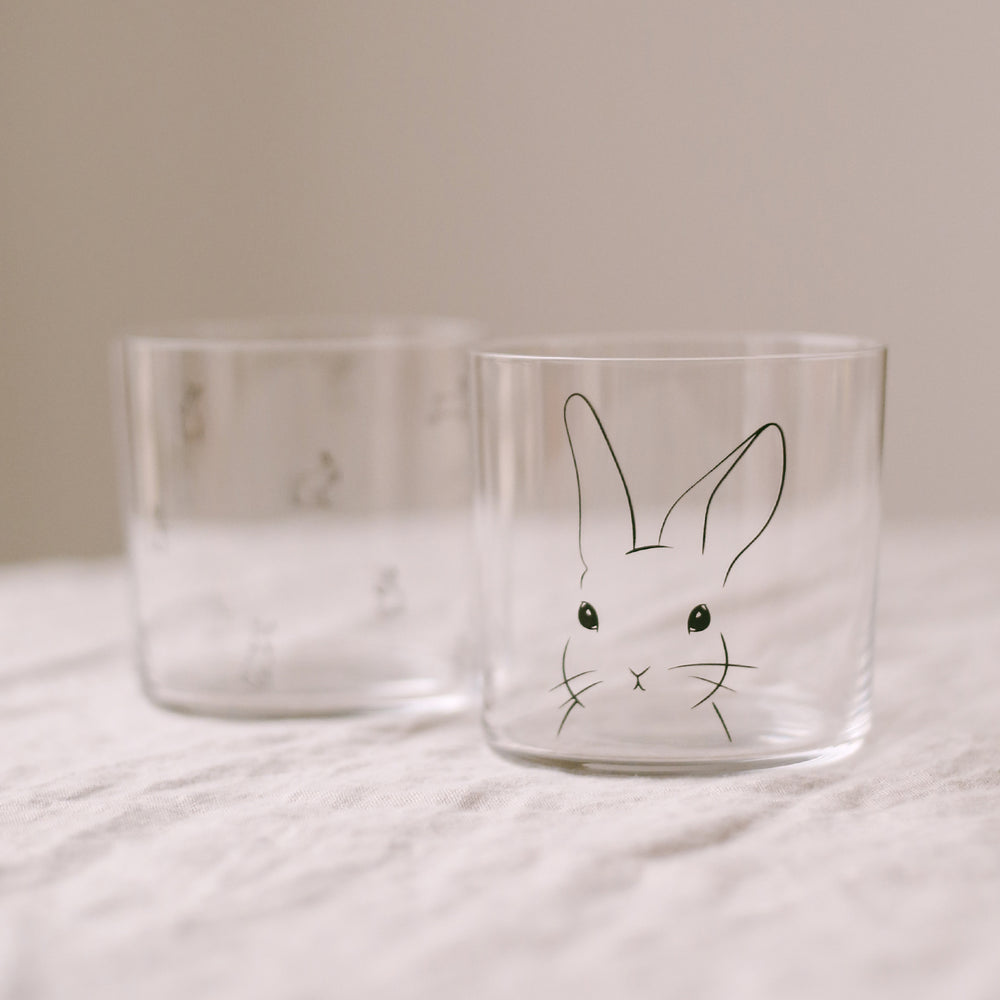 Drinking glass rabbit black (PU = 4 pieces)
