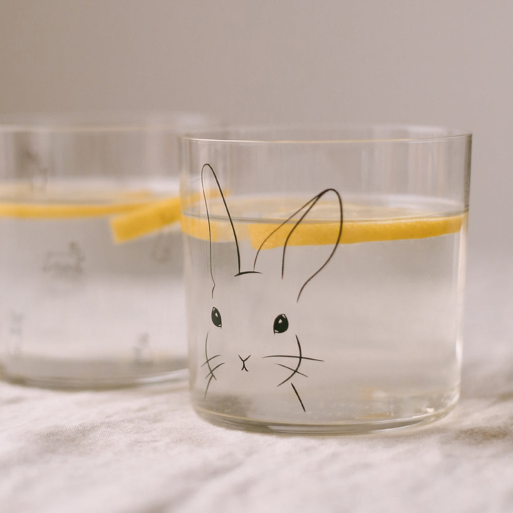 Drinking glass rabbit black (PU = 4 pieces)