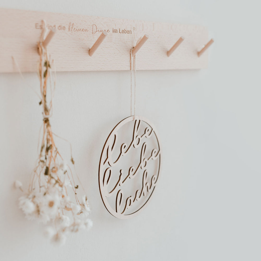 Couronne en bois Lebe Liebe Lache (UE = 8 Pièces)