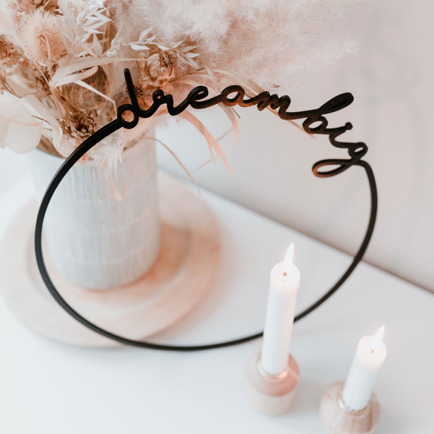 Wooden Wreath Dream Big 31cm (PU = 8 pieces)