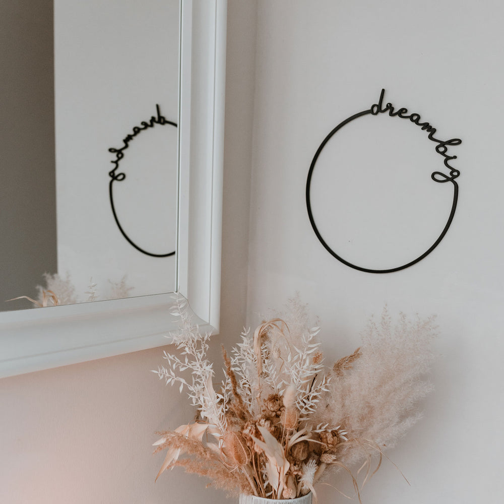 Wooden Wreath Dream Big 31cm (PU = 8 pieces)