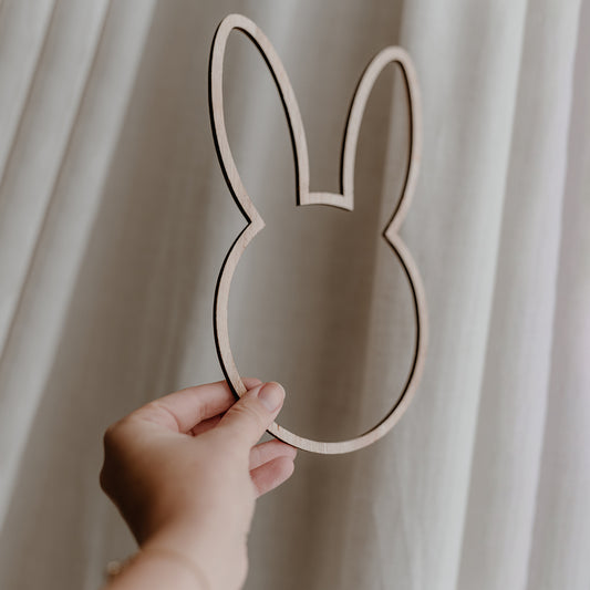 Couronne en bois Lapin Nature (UE = 8 Pièces)