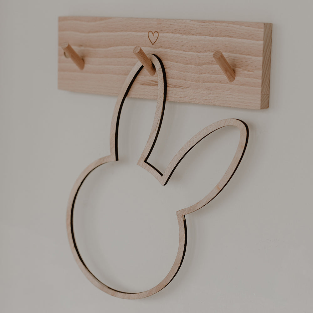 Couronne en bois Lapin Nature (UE = 8 Pièces)