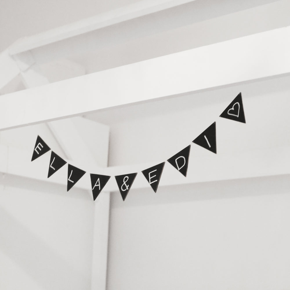Wooden Pendant Pennant black in a Set of 10 (PU = 8 pieces)