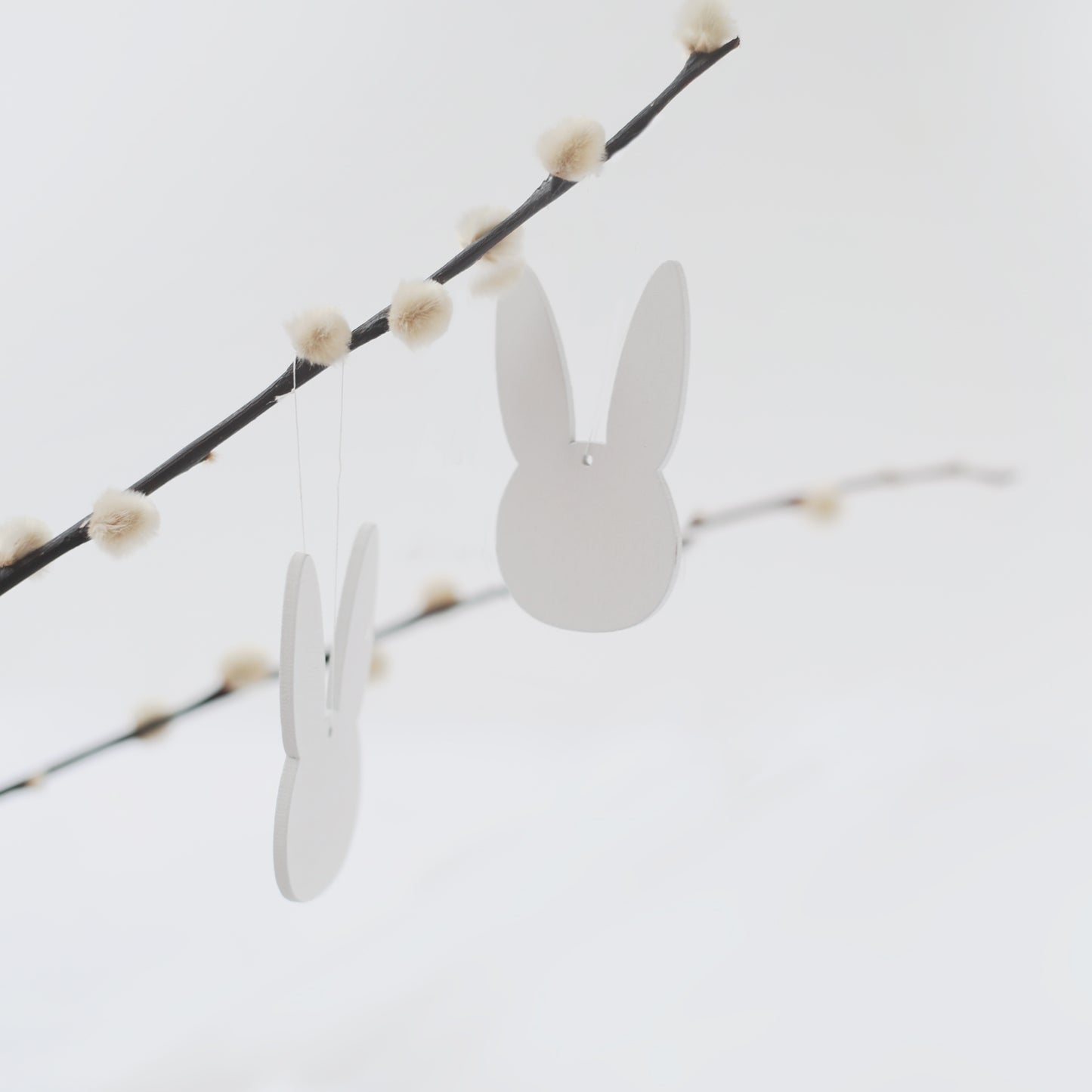 Holzanhänger Hase weiß im 8er Set (VE = 8 Stk)