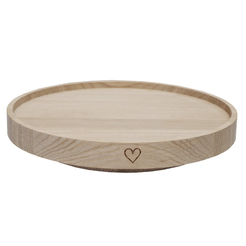 Oak Turning Plate heart 28cm (PU = 3 pieces)