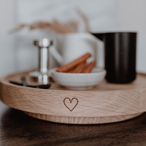 Oak Turning Plate heart 28cm (PU = 3 pieces)