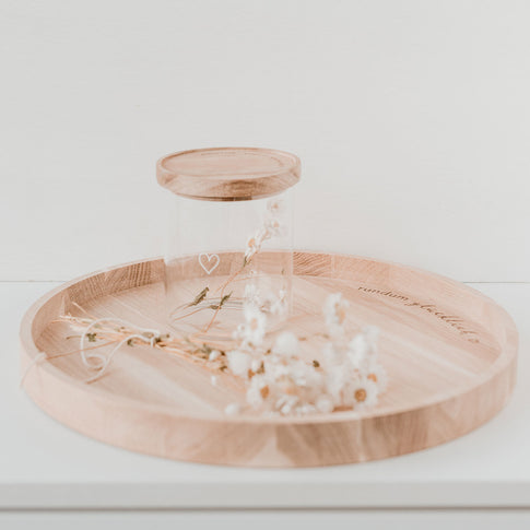Tray Happy all around made of oak 36cm (PU = 3 pieces)