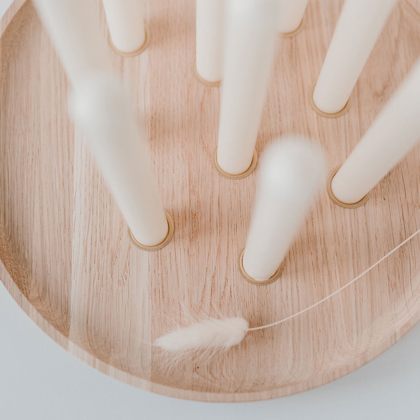 Round candle board made of oak 32cm (for stick candles) (PU = 3 pieces)