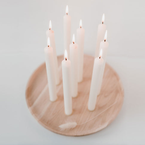 Round candle board made of oak 32cm (for stick candles) (PU = 3 pieces)