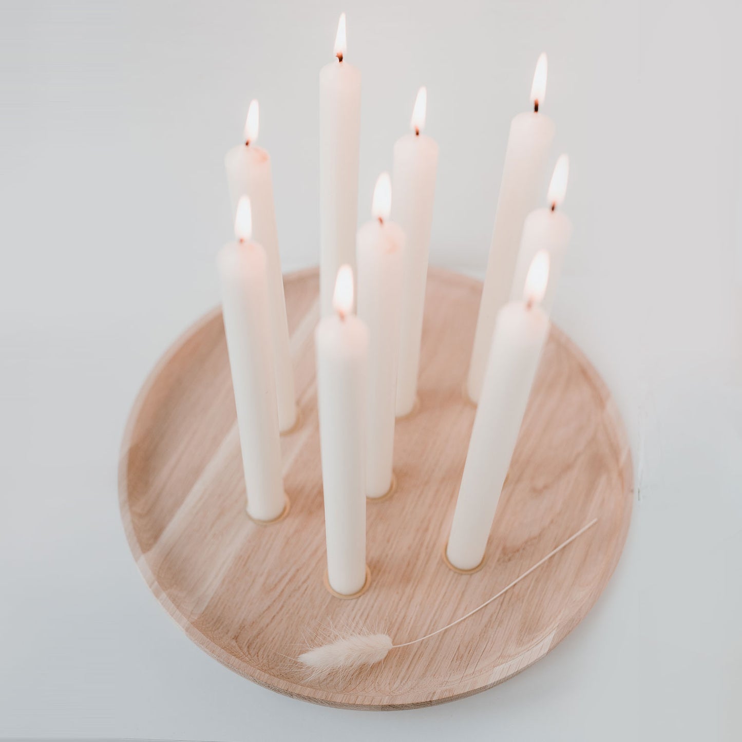 Round candle board made of oak 32cm (for stick candles) (PU = 3 pieces)