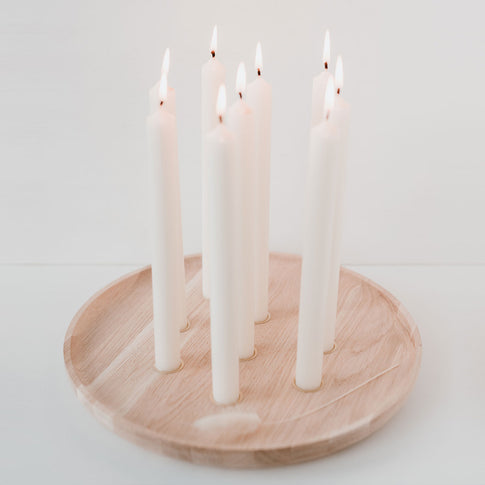 Round candle board made of oak 32cm (for stick candles) (PU = 3 pieces)