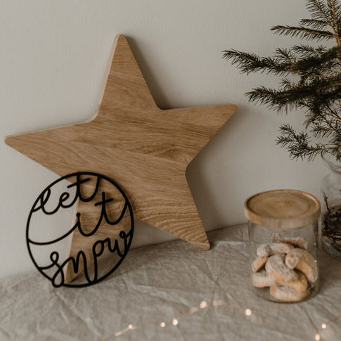 Wooden wreath Let It Snow (PU = 8 pieces)