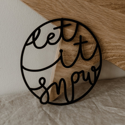 Couronne en bois Let it snow (UE = 8 Pièces)