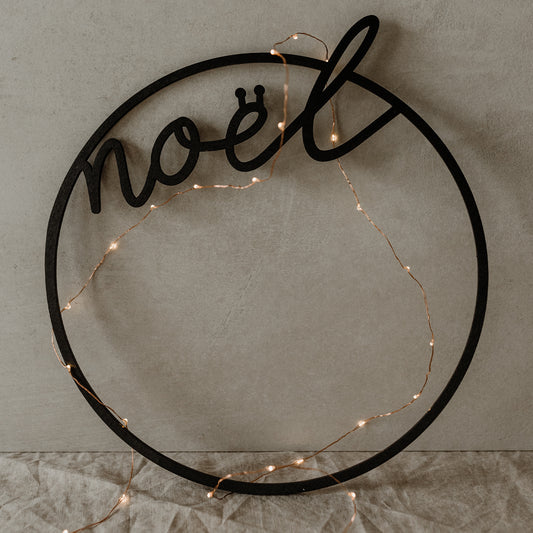 Couronne en bois Noel (UE = 8 Pièces)