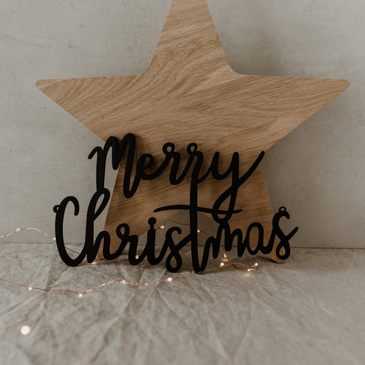 Holzschriftzug Merry Christmas Schwarz (VE = 8 Stk)