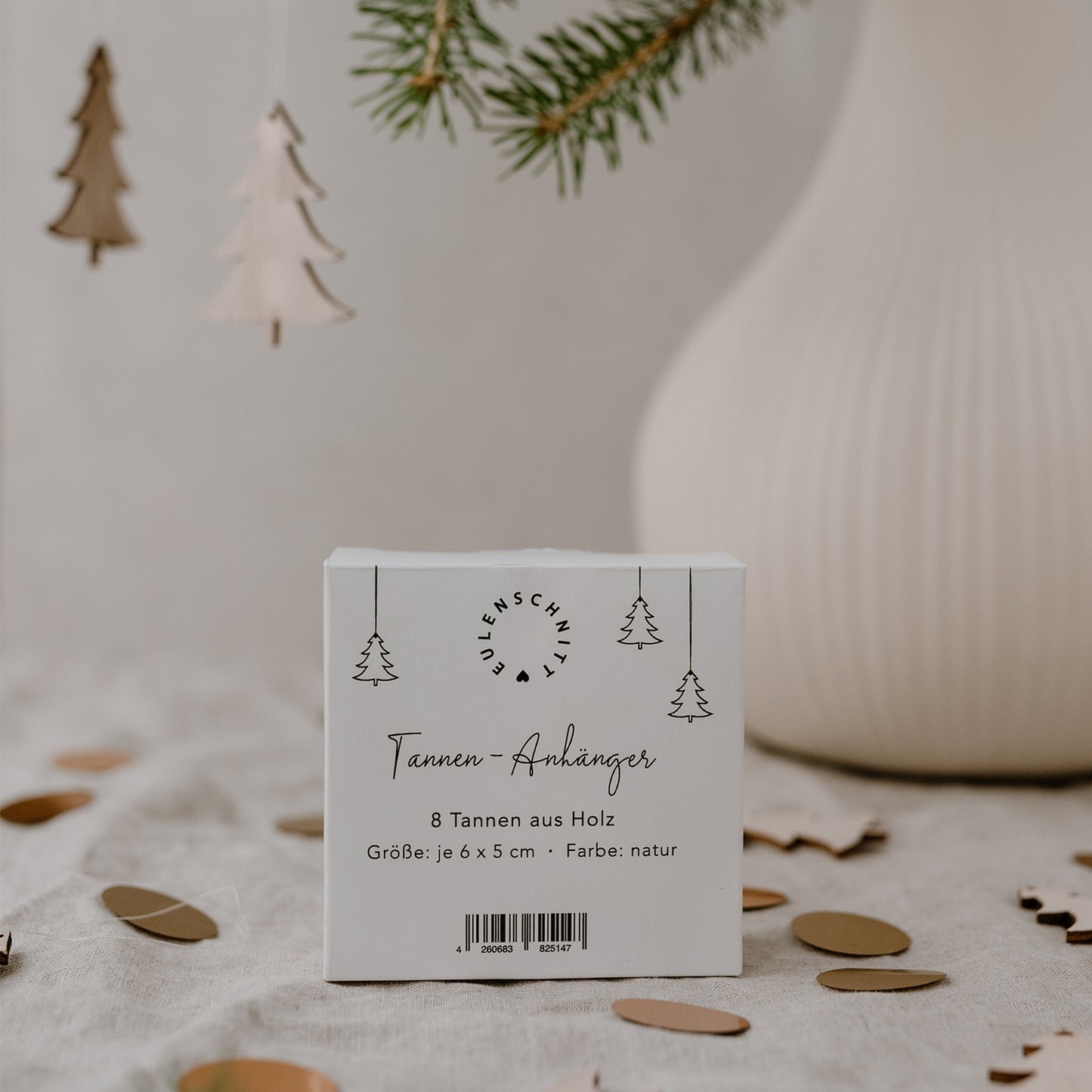 Pendentif en bois de sapin naturel en lot de 8 (UE = 8 Pièces)
