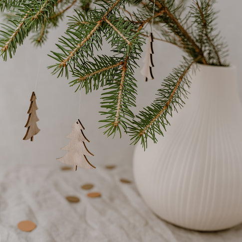 Pendentif en bois de sapin naturel en lot de 8 (UE = 8 Pièces)