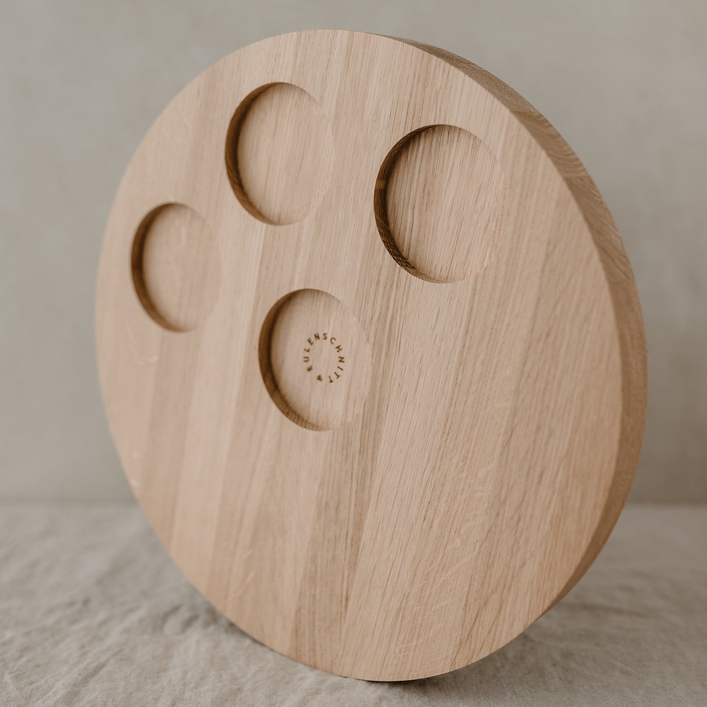 Rundes Kerzenbrett aus Eiche 32cm „Blanko“ (VE = 3 Stk)