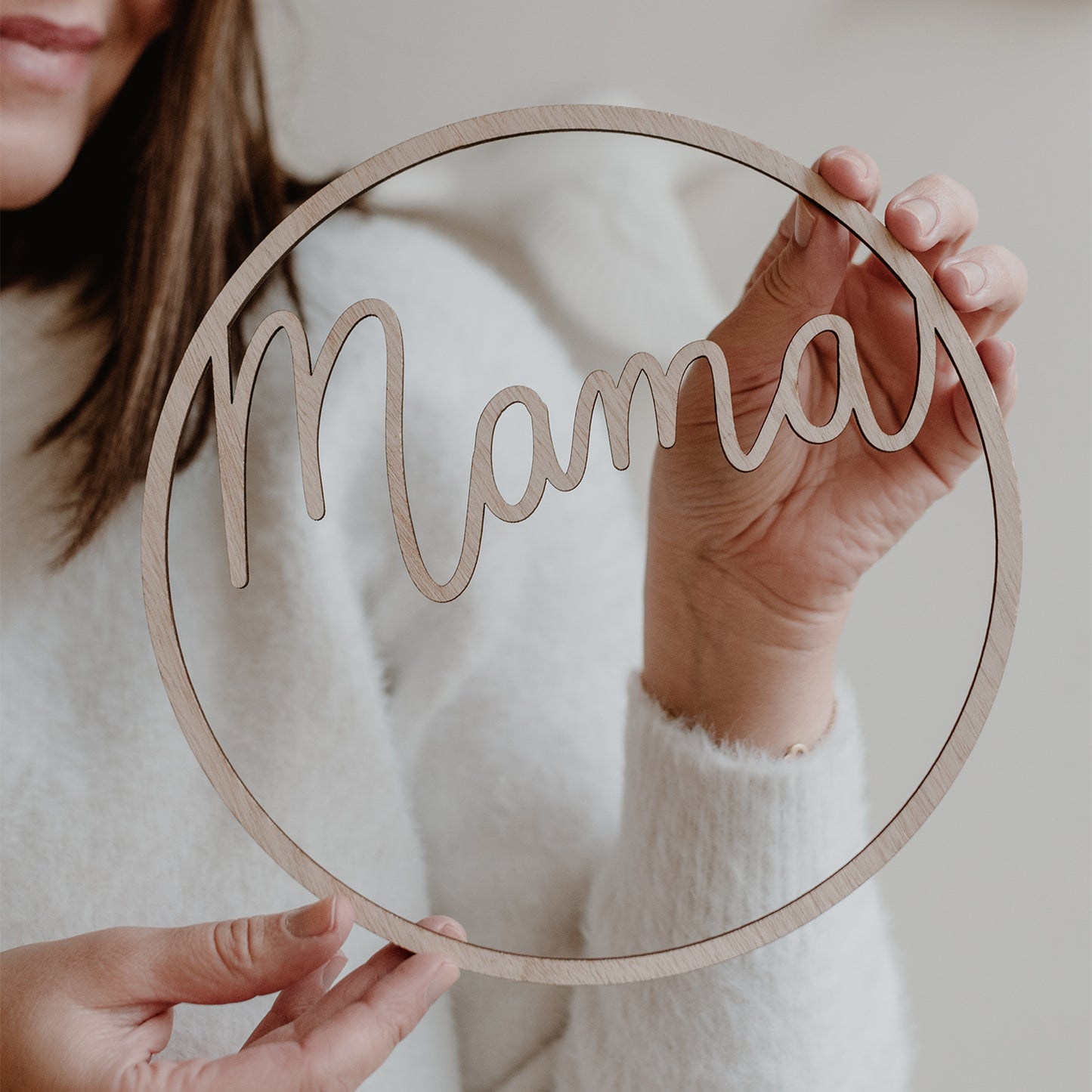 Wooden Wreath Mama (PU = 8 pieces)