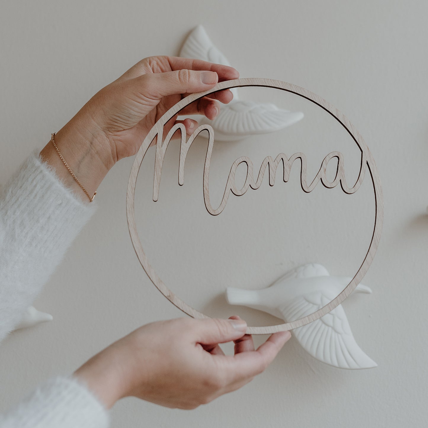 Wooden Wreath Mama (PU = 8 pieces)