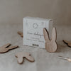 Wooden Pendant Rabbit Natural in a Set of 8 (PU = 8 sets)