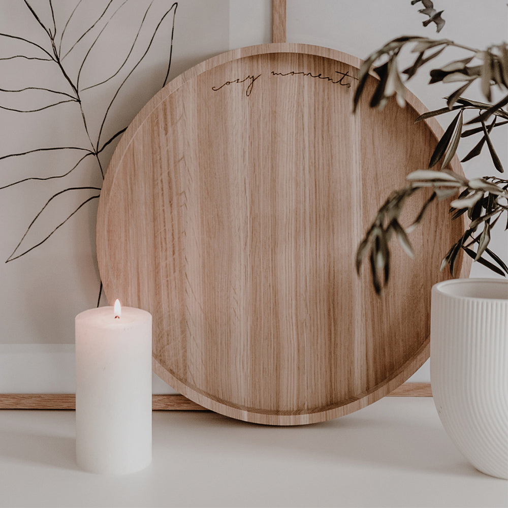 Tray Cozy Moments made of oak 36cm (PU = 3 pieces)