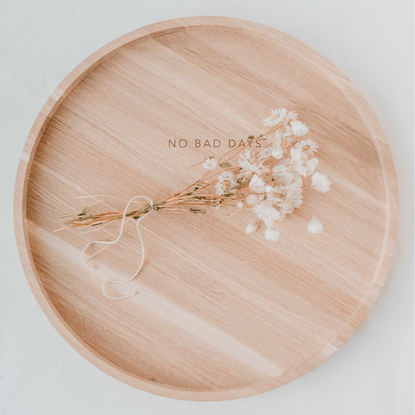 Tablett No bad days aus Eiche 36cm (VE = 3 Stk)