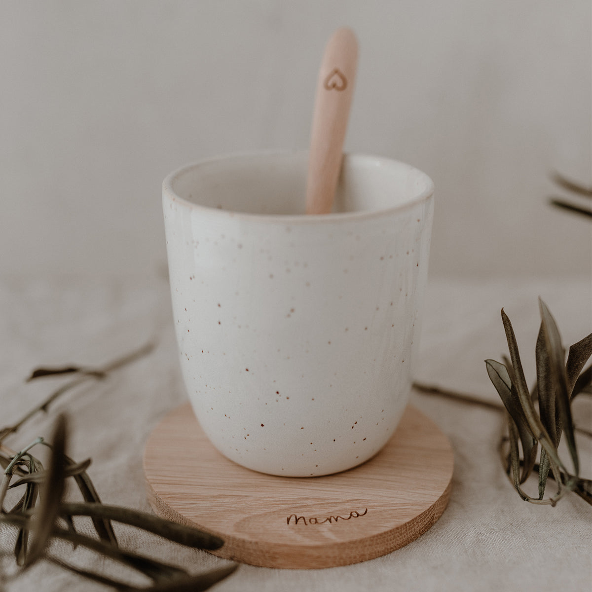 Dessous de verre en chêne Mama (UE = 8 Pièces)