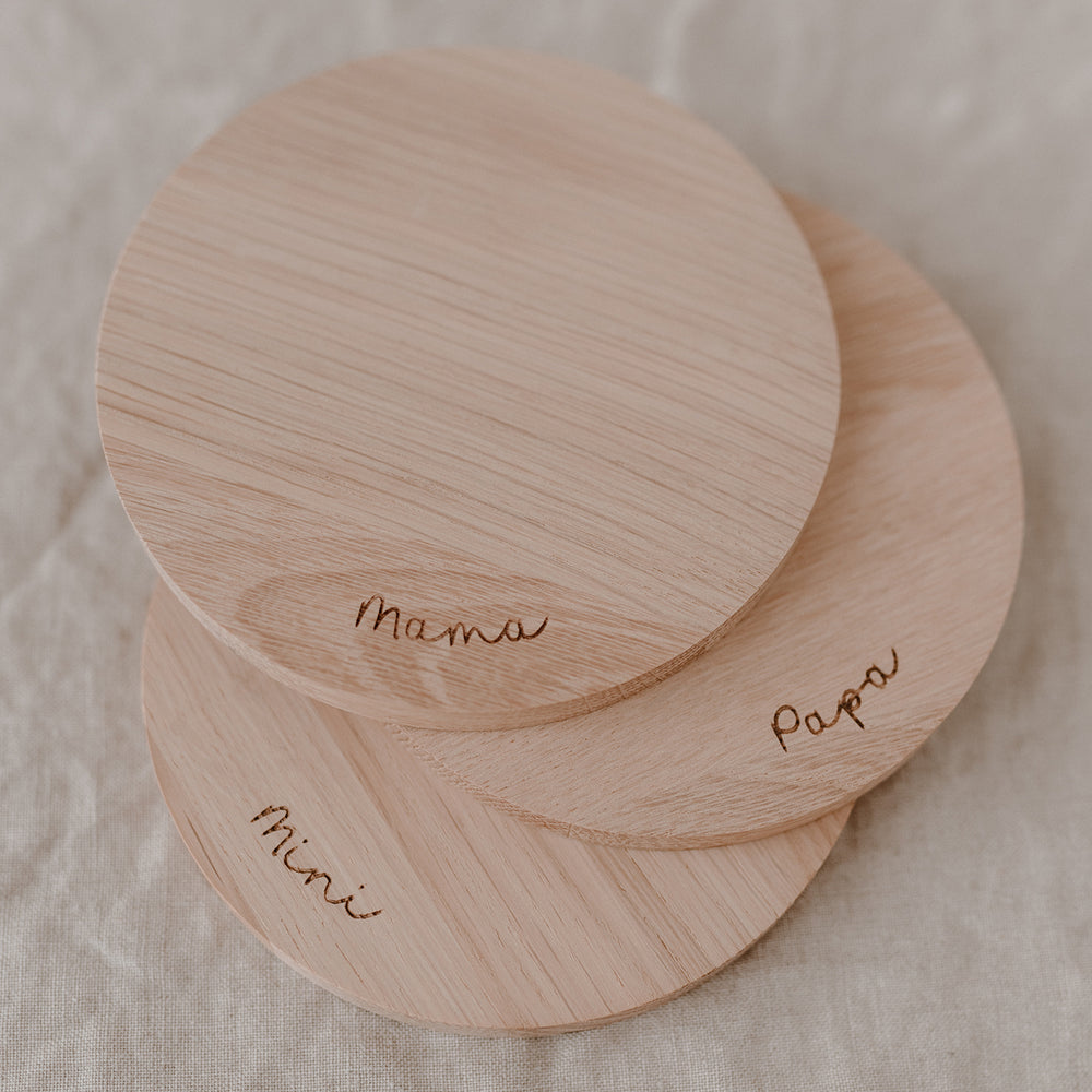 Dessous de verre en chêne Mini (UE = 8 Pièces)