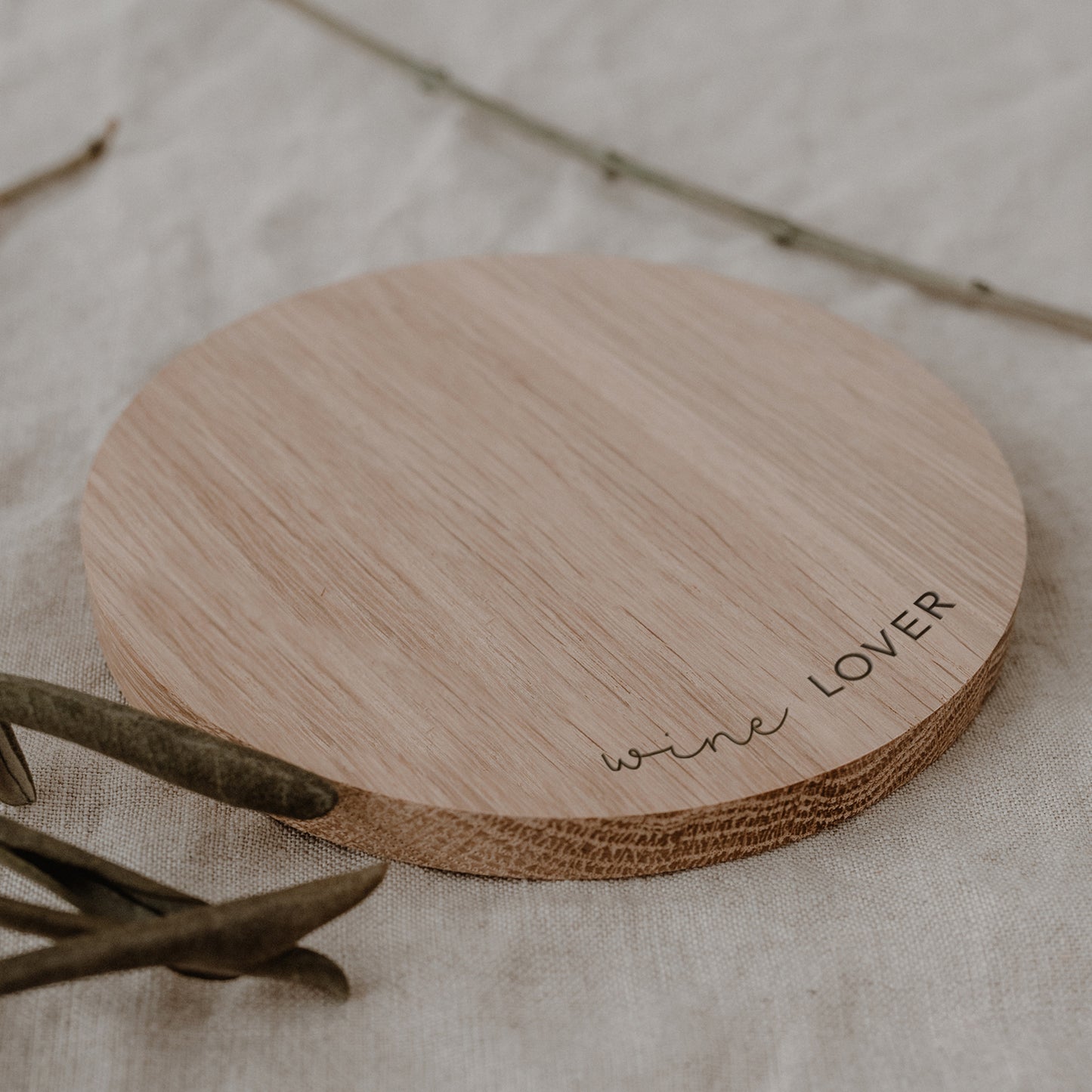 Oak Coaster Wine Lover (PU = 8 pieces)