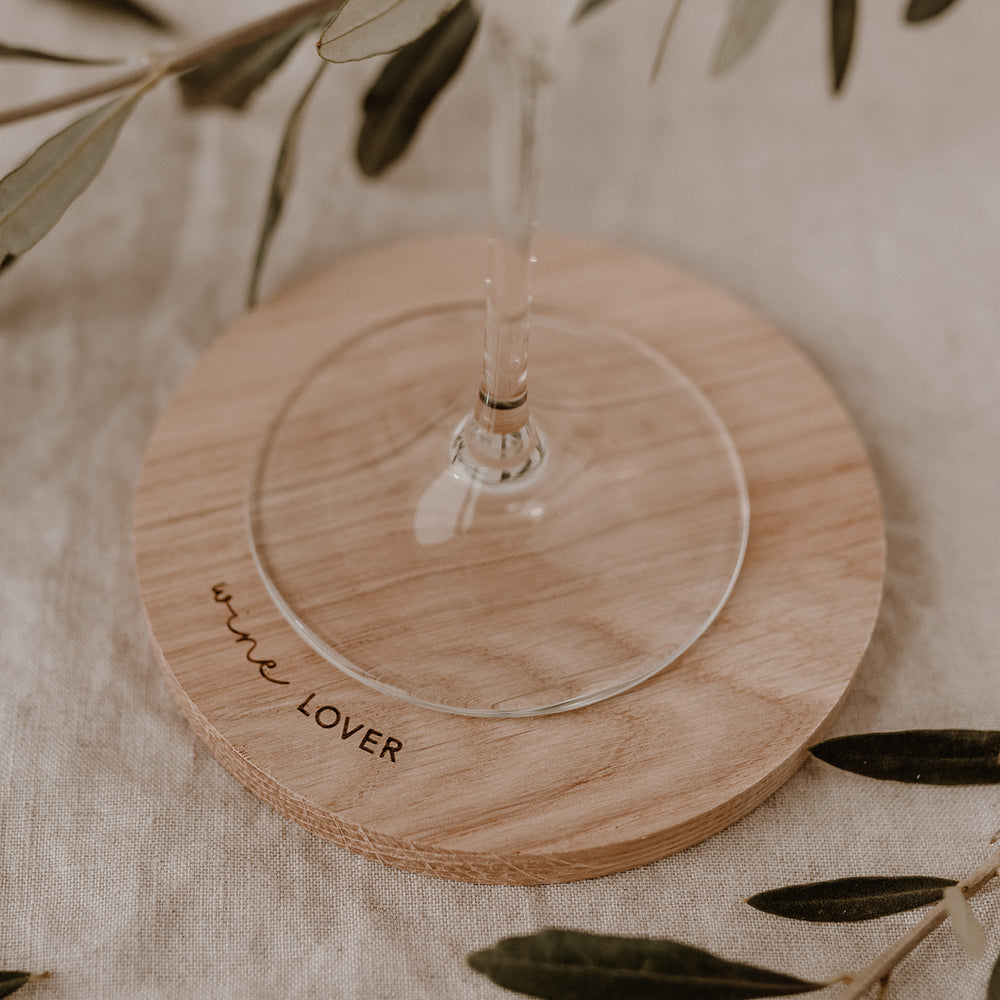 Oak Coaster Wine Lover (PU = 8 pieces)