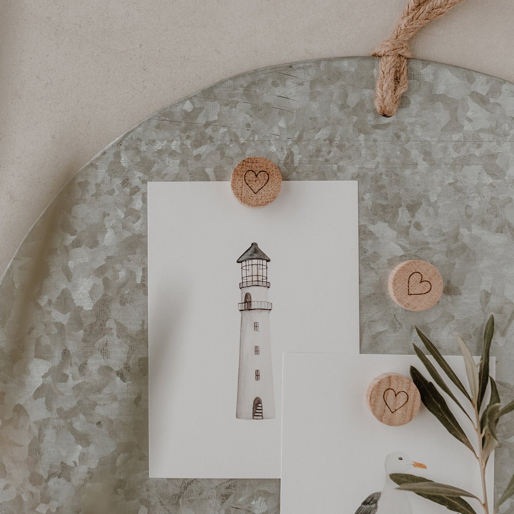 Wooden Magnet Set of 3 Hearts (PU = 6 sets)