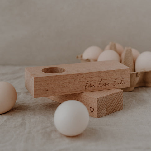 Egg cup Lebe Liebe Lache 15 x 5.5cm (PU = 5 pieces)