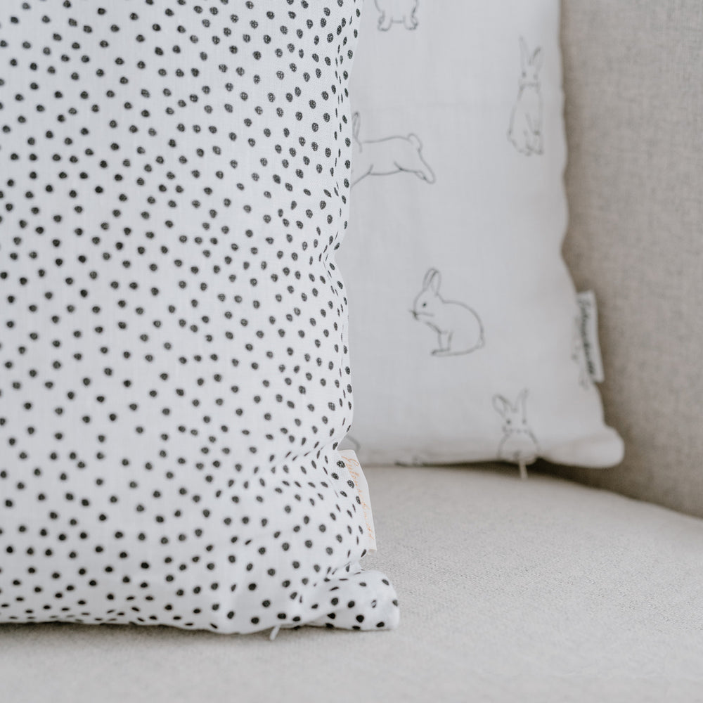 Housse de coussin Pois en lin (UE = 5 Pièces)