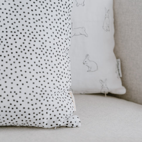 Housse de coussin Pois en lin (UE = 5 Pièces)