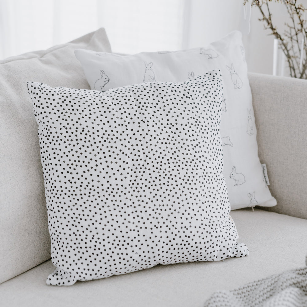 Housse de coussin Pois en lin (UE = 5 Pièces)