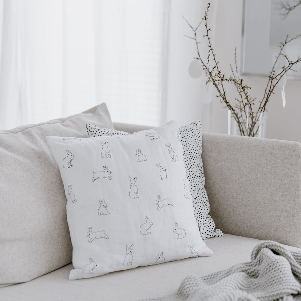 Linen cushion cover rabbit 40 x 40 cm (VE = 5 pieces)