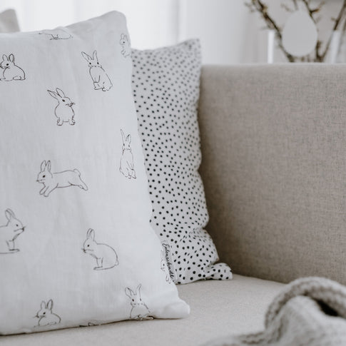 Linen cushion cover rabbit 40 x 40 cm (VE = 5 pieces)