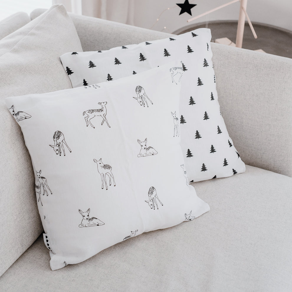 Housse de coussin Cerf en lin (UE = 5 Pièces)