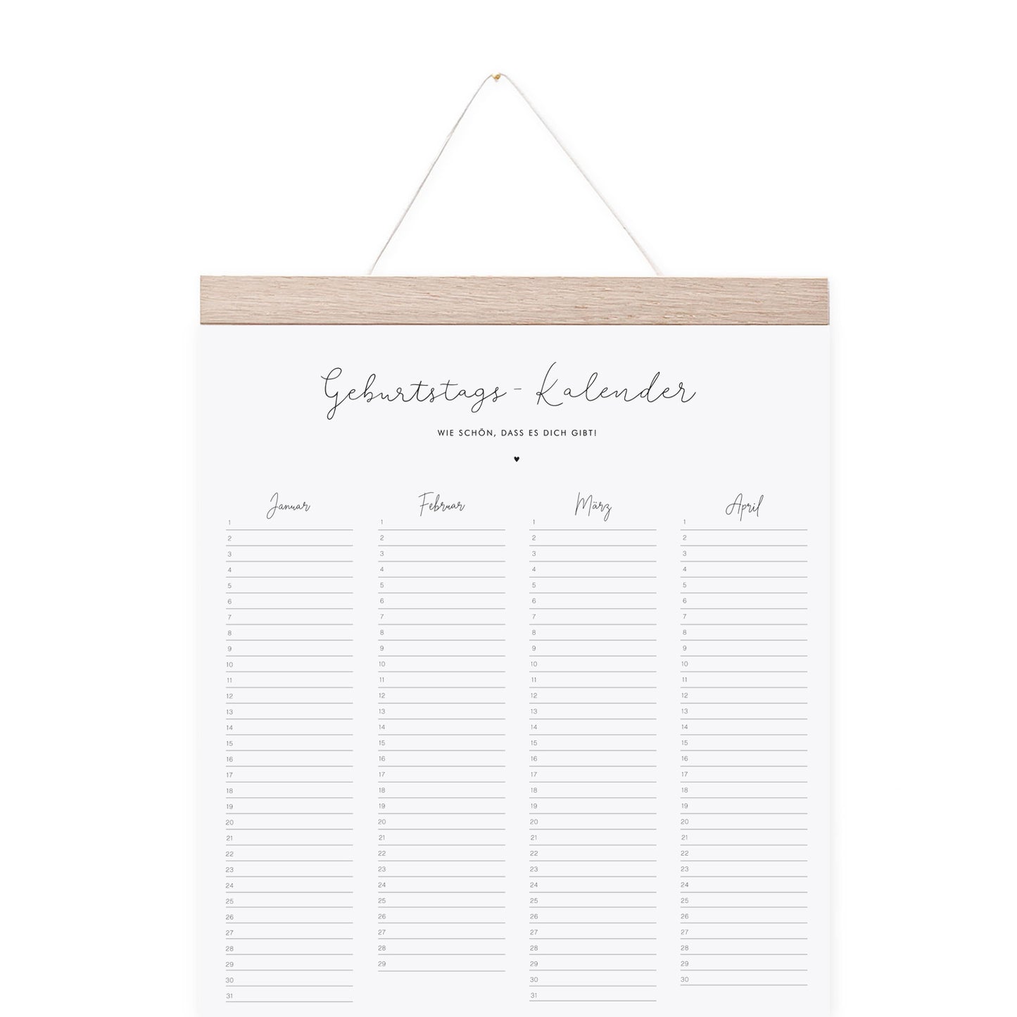 Geburtstagskalender (VE = 6 Stk)