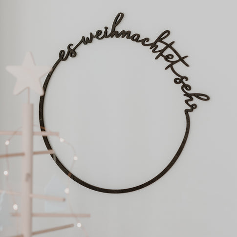 Couronne en bois Es weihnachtet sehr (UE = 8 Pièces)