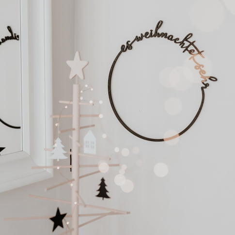 Couronne en bois Es weihnachtet sehr (UE = 8 Pièces)