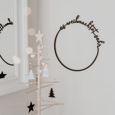 Couronne en bois Es weihnachtet sehr (UE = 8 Pièces)