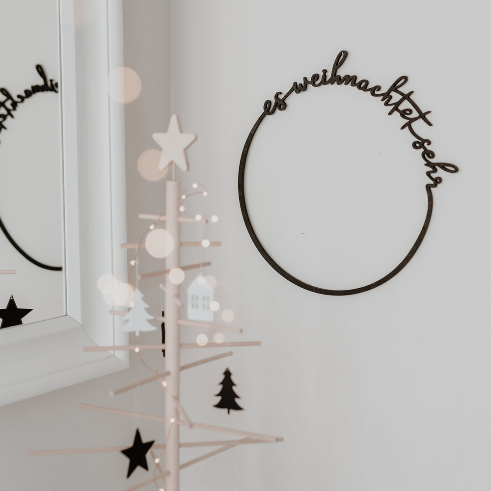 Couronne en bois Es weihnachtet sehr (UE = 8 Pièces)