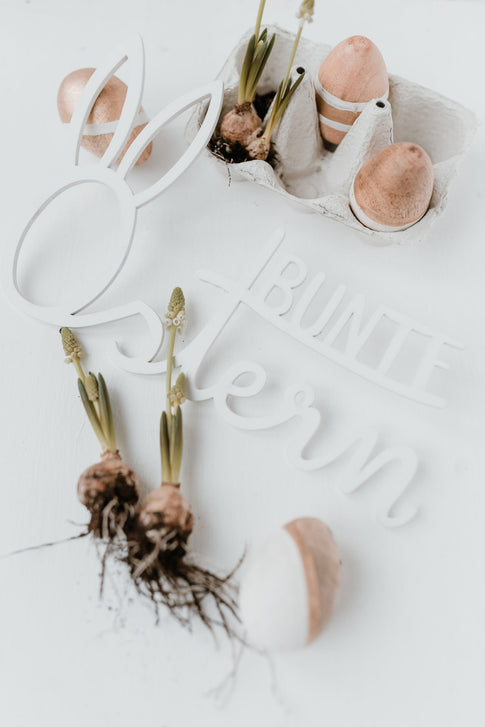 Lettrage en relief en bois Bunte Ostern/ Paques multicolor (UE = 8 Pièces)
