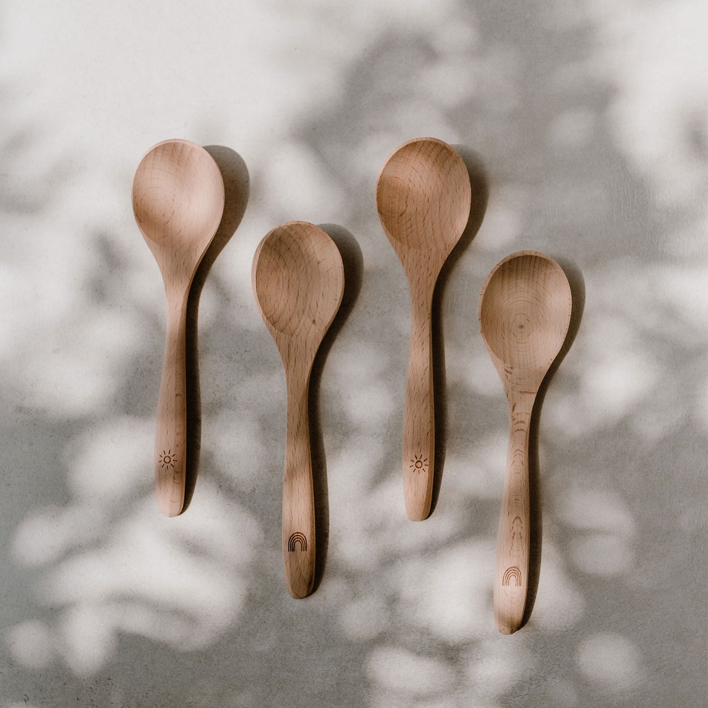 Ensemble de 4 cuillères en bois arc-en-ciel (UE = 8 Pièces)