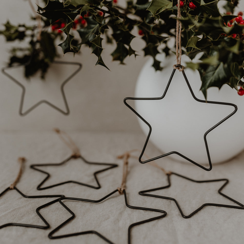 Metal pendant star set of 6 (PU = 4 sets)